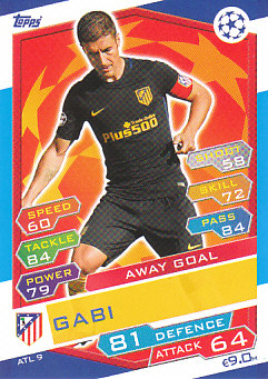 Gabi Atletico Madrid 2016/17 Topps Match Attax CL Away Goal #ATL09